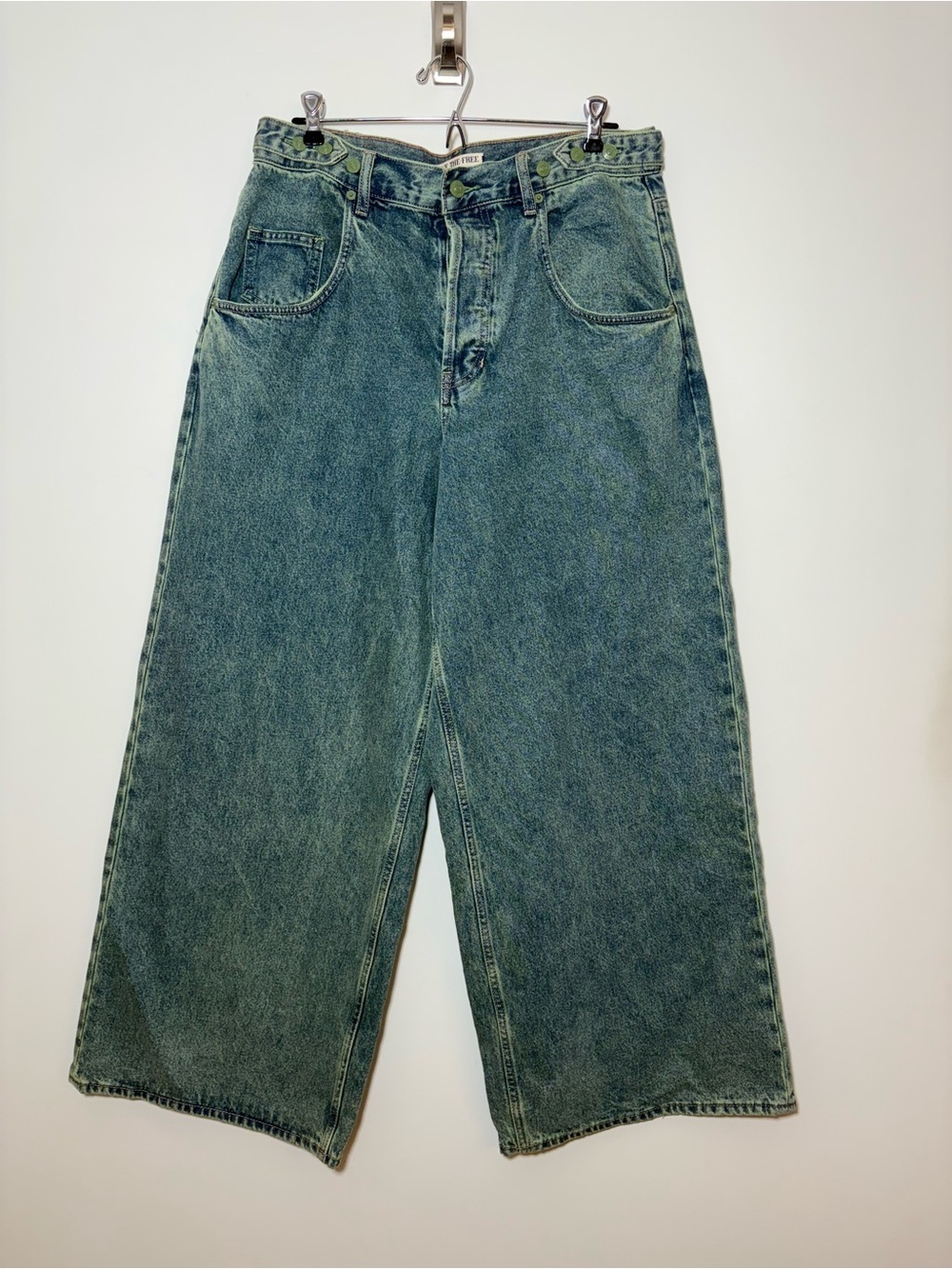 Free People We The Free Electric Feels Dropped Wide Leg Jeans Size 30